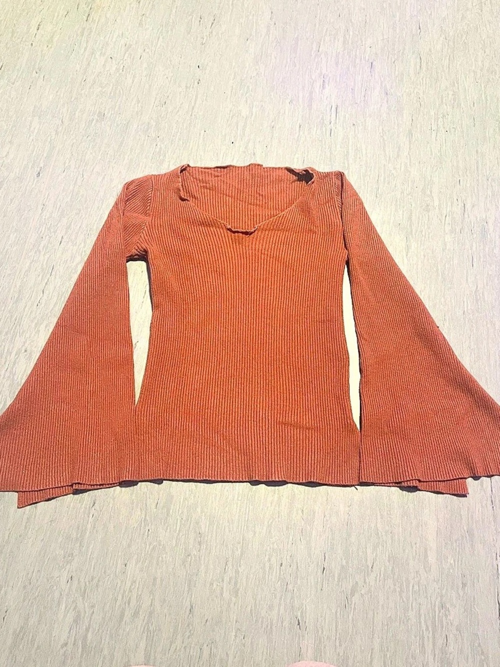 Ribbed Top in Orange